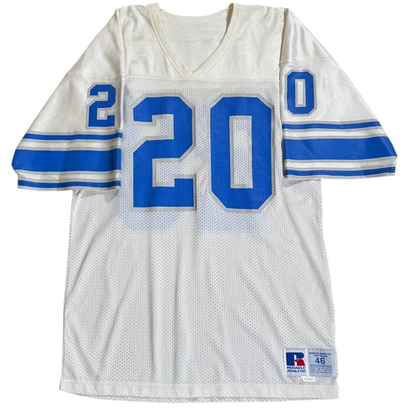 Vintage Russell Athletic Detroit Lions Barry Sanders Authentic Autographed